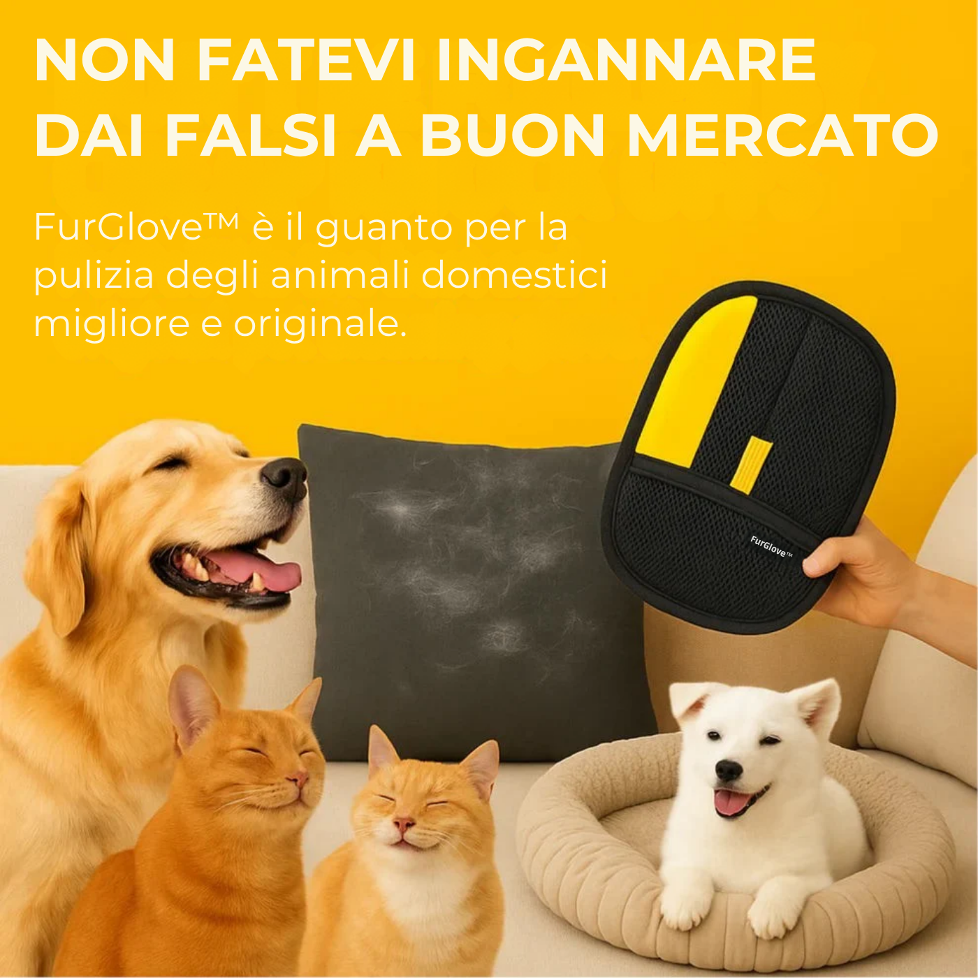 FurGlove™ – Il guanto definitivo per la rimozione dei peli di animali domestici