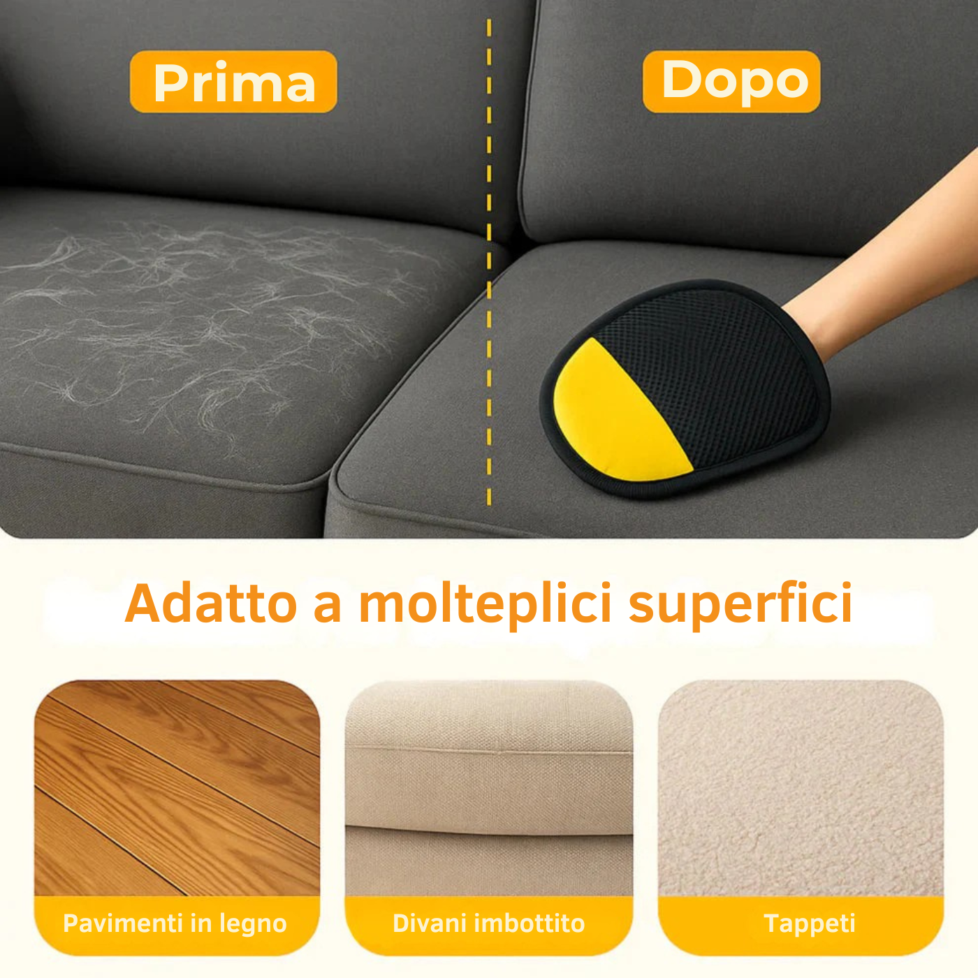 FurGlove™ – Il guanto definitivo per la rimozione dei peli di animali domestici